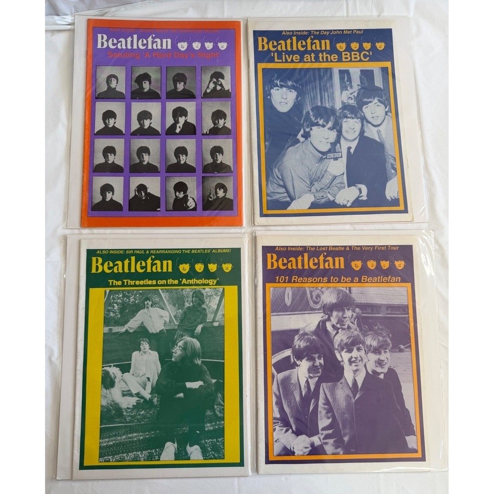 Vintage Beatlefan Magazine Lot of 4 Live at the BBC Anthology Hard Days Night